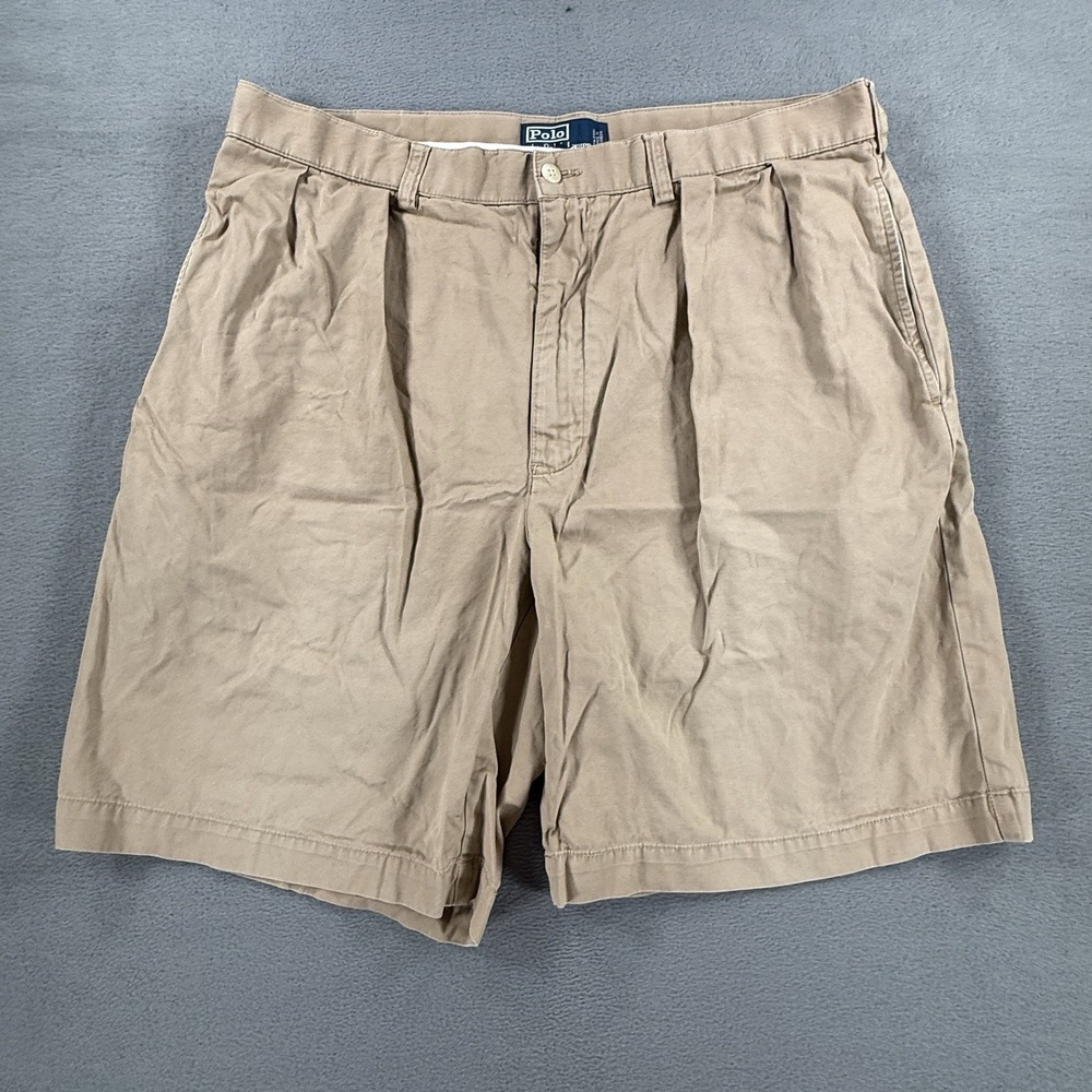 Polo Ralph Lauren Men's‎ Size 36 Vintage 90's Khaki Tyler Pleated Chino Shorts